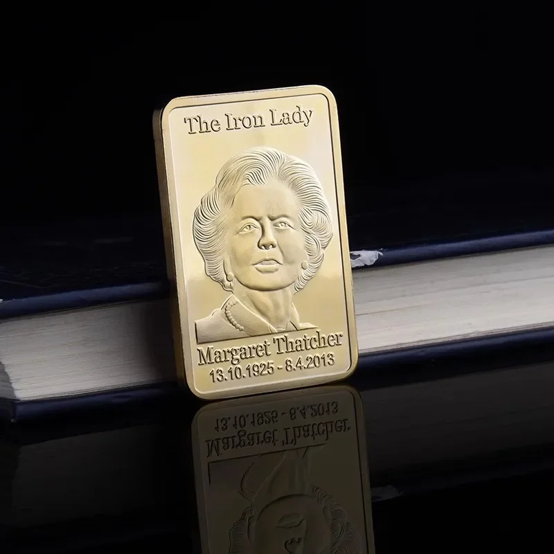 Mrs. Thatcher Gold Plated Bar Commemorative Coin Collection Souvenir Art Bar Challenge Coins Collection Gift Home Decoration