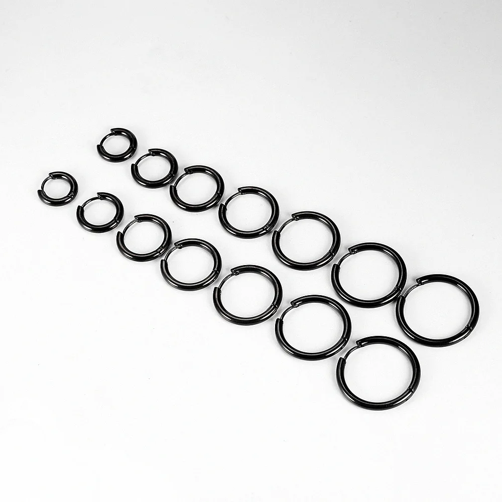 1 Pc Punk Men Stainless/Titanium Steel hoop Earrings Personality Gold/Black/Steel color Screw Earrings Jewelry Gifts