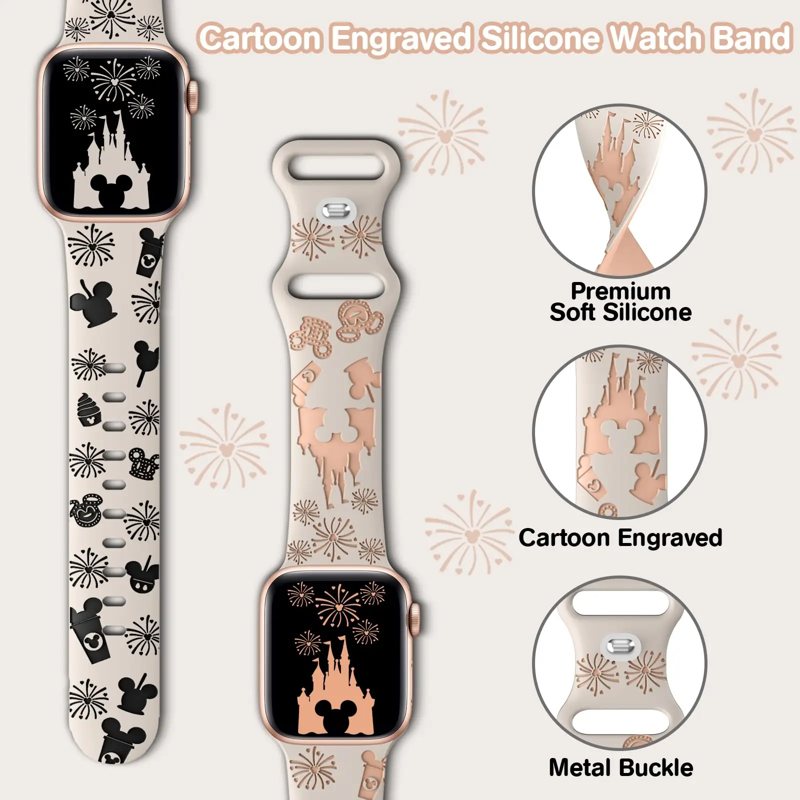 Band For Apple Watch Series 10 8 9 7 SE 6 5 4 Ultra 45mm 44mm 42mm 46mm 49mm 41mm 40mm Silicone Engraved Bracelet Correa Straps