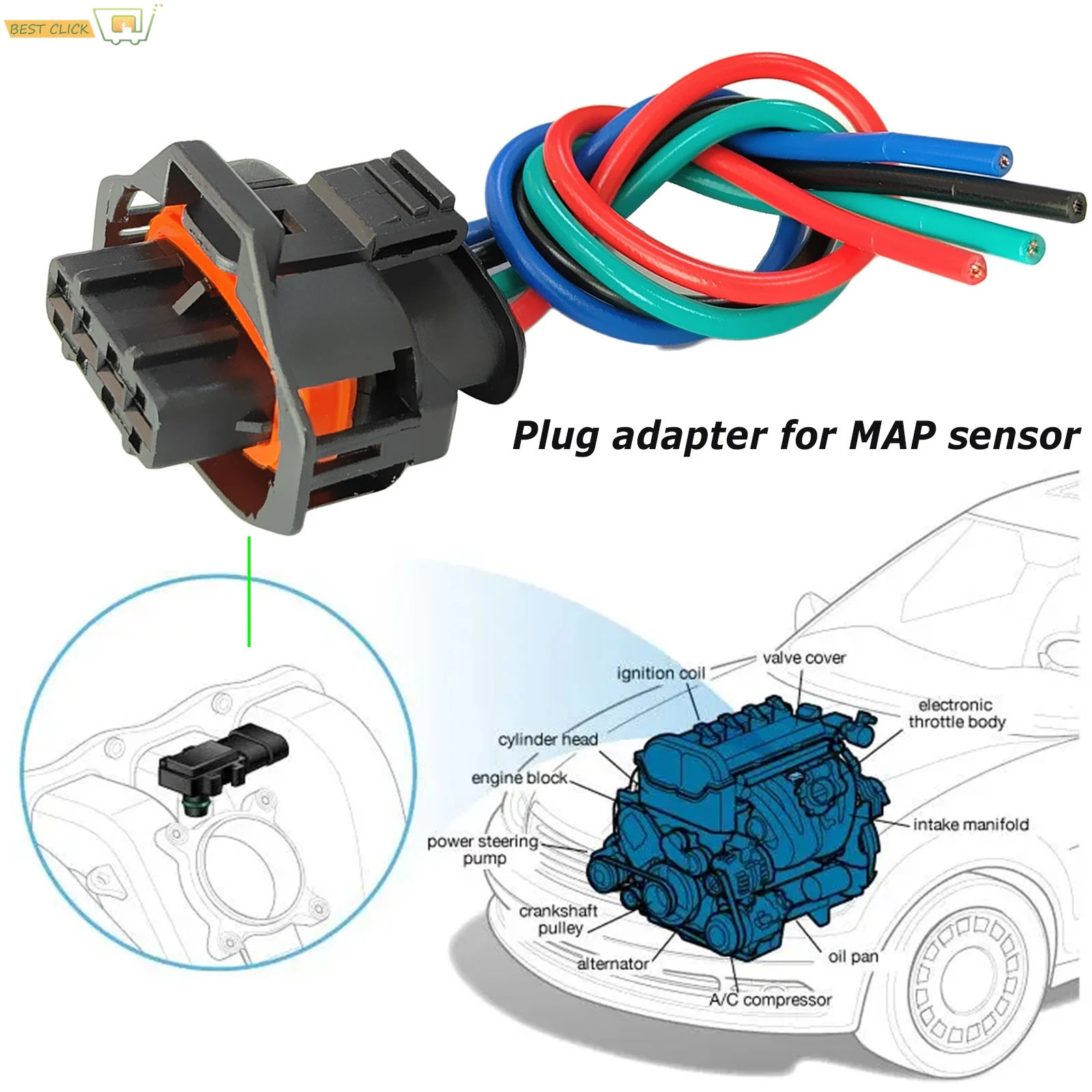 2PCS For Renault Megane Laguna Scenic Suzuki Vitara MAP Sensor Connector 0281002709