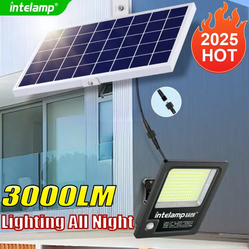 

3000LM Solar Flood Light Outdoor Solar Lamp Sunlight Motion Sensor Light Remote Control Waterproof Garden Street Wall Yard Lamp