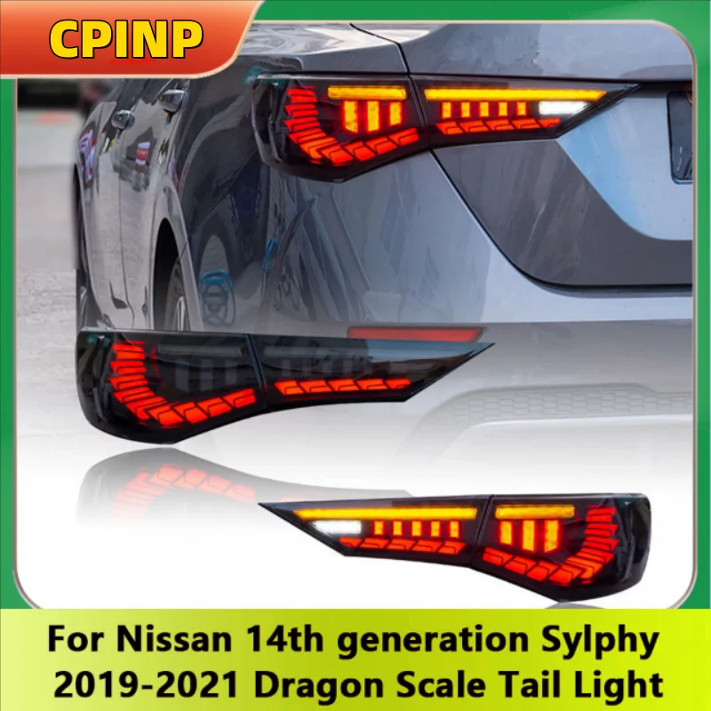 

Taillight Assembly For Nissan 14th Generation Sylphy 2019-2021 Dragon Scale Streaming LED Tail Rear Lights Lamp Auto Accessory