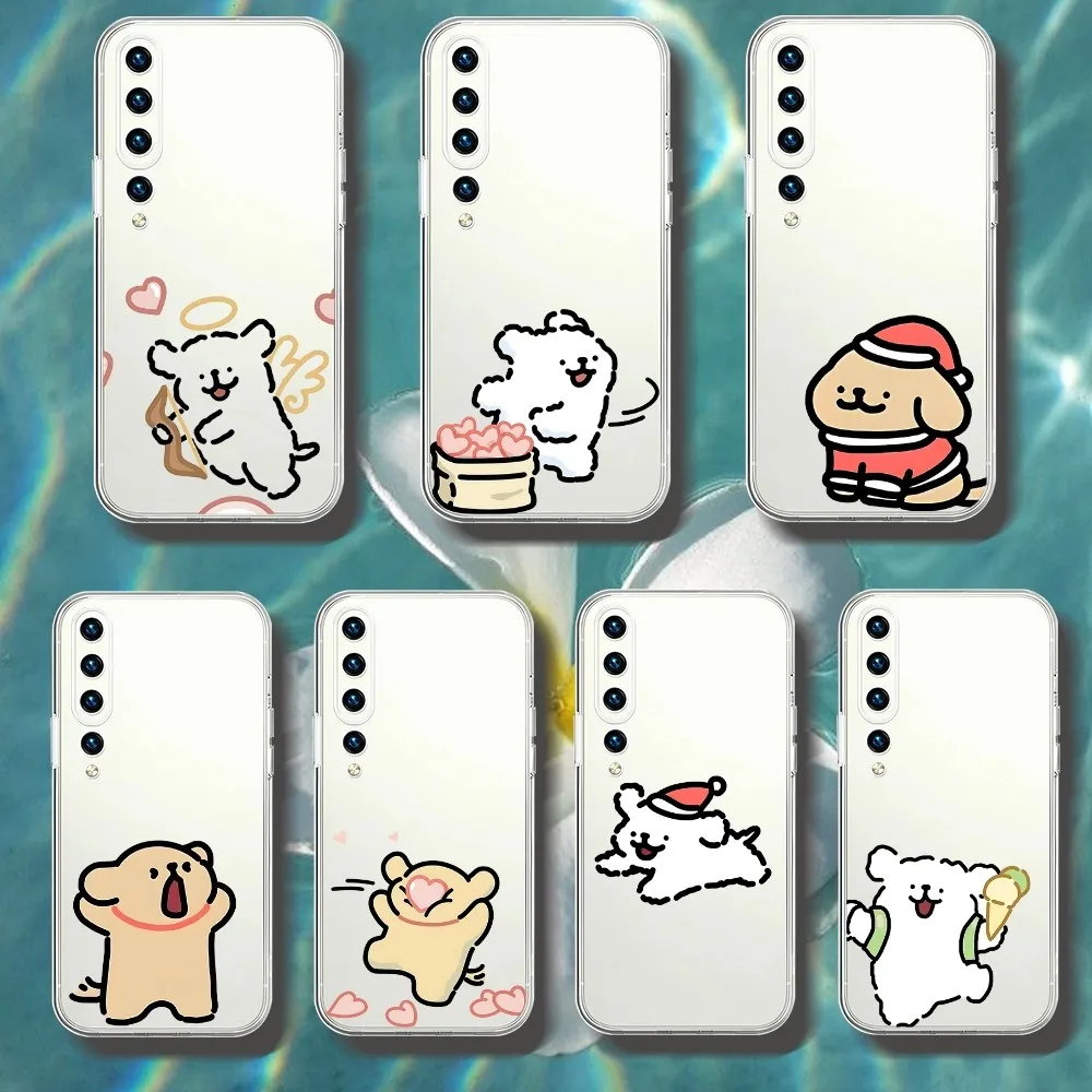 

Line Puppy Phone Case For Xiaomi 11 Redmi Note 11 5G 8T 9A 9 10T Note8Pro Note9 12SUltra Transparent Case