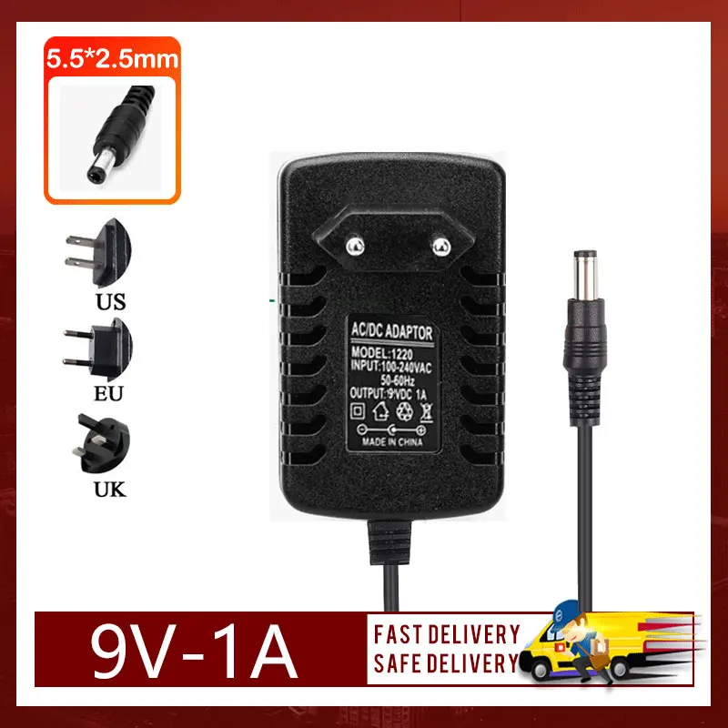 New 9V 1A 5.5*2.5MM Power Adapter For Global Keyboard GL-111 GL-220 GL-288 GL-290 GL-400 GL-444 GL-888 GL-999 global piano keybo