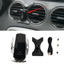 15W Fast Charging Wireless Charger Car Mount Phone Holder Automatic Clamping For 2010-2013 Peugeot 408