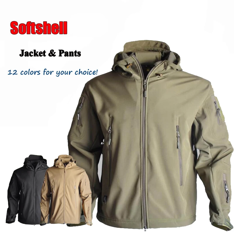 

TAD Tactical Sharkskin Softshell Jacket Military Army Camouflage Outdoor Hunting Clothes Men Sport Waterproof Coat