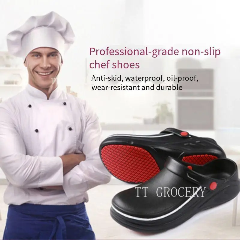 Waterproof Non-slip Chef Shoes for Men Garden Shoes Rubber Sandals Restaurant Working Hospital Nursing Kitchen Work Shoes