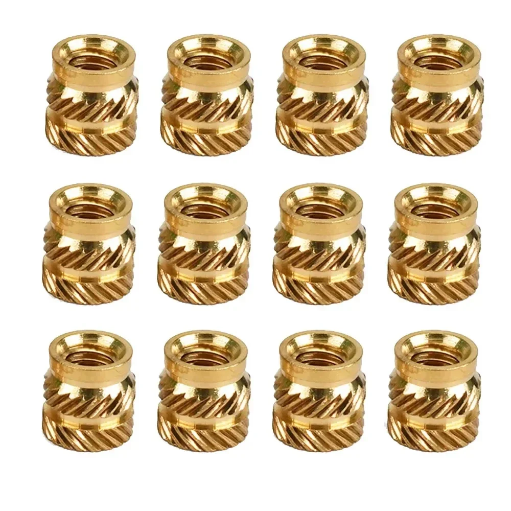 100-200pcsM6 Heat Inserts Brass Hot Melt Knurled Nut Threaded insert Molding Double Twill Injection Embedment Nut For 3D Printer