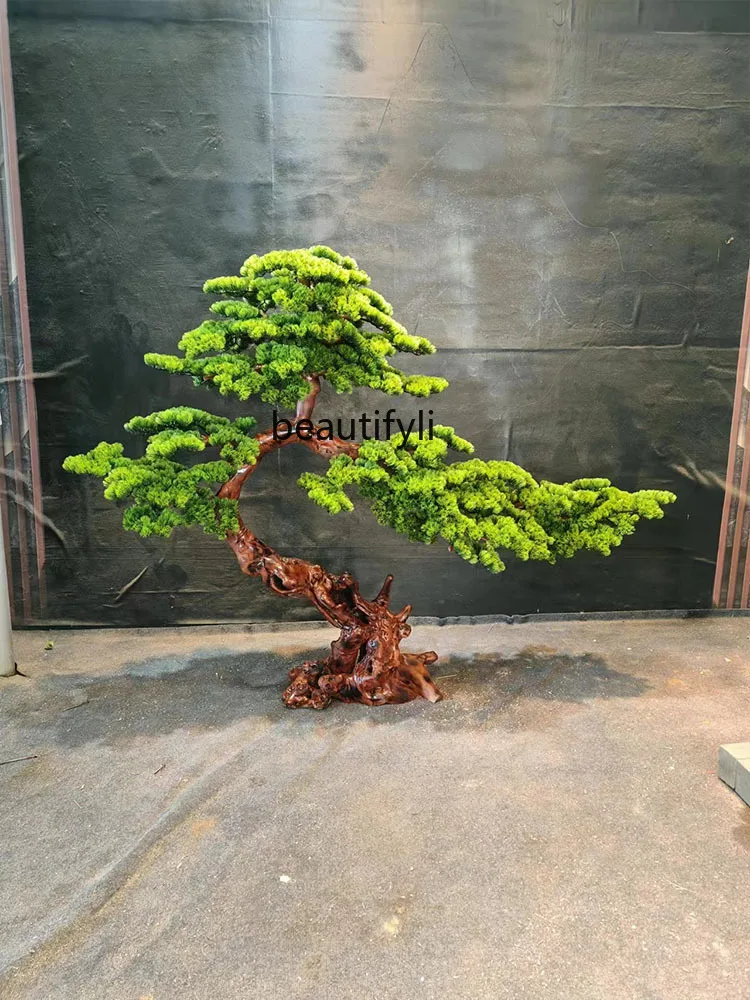 Artificial Pine Modeling Indoor Artificial Tree Root Carving Wood Decoration Floor Ornaments Staircase Landscaping