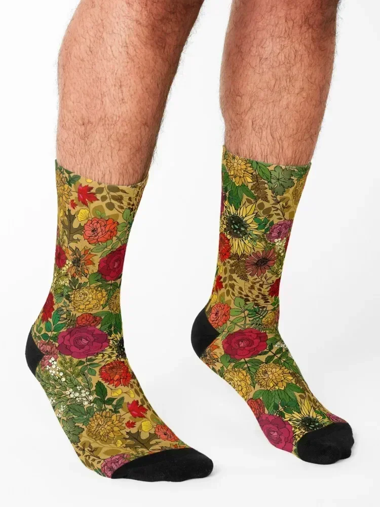 Autumn Botanic Garden Socks Antiskid soccer kids moving stockings loose Socks Women Men's