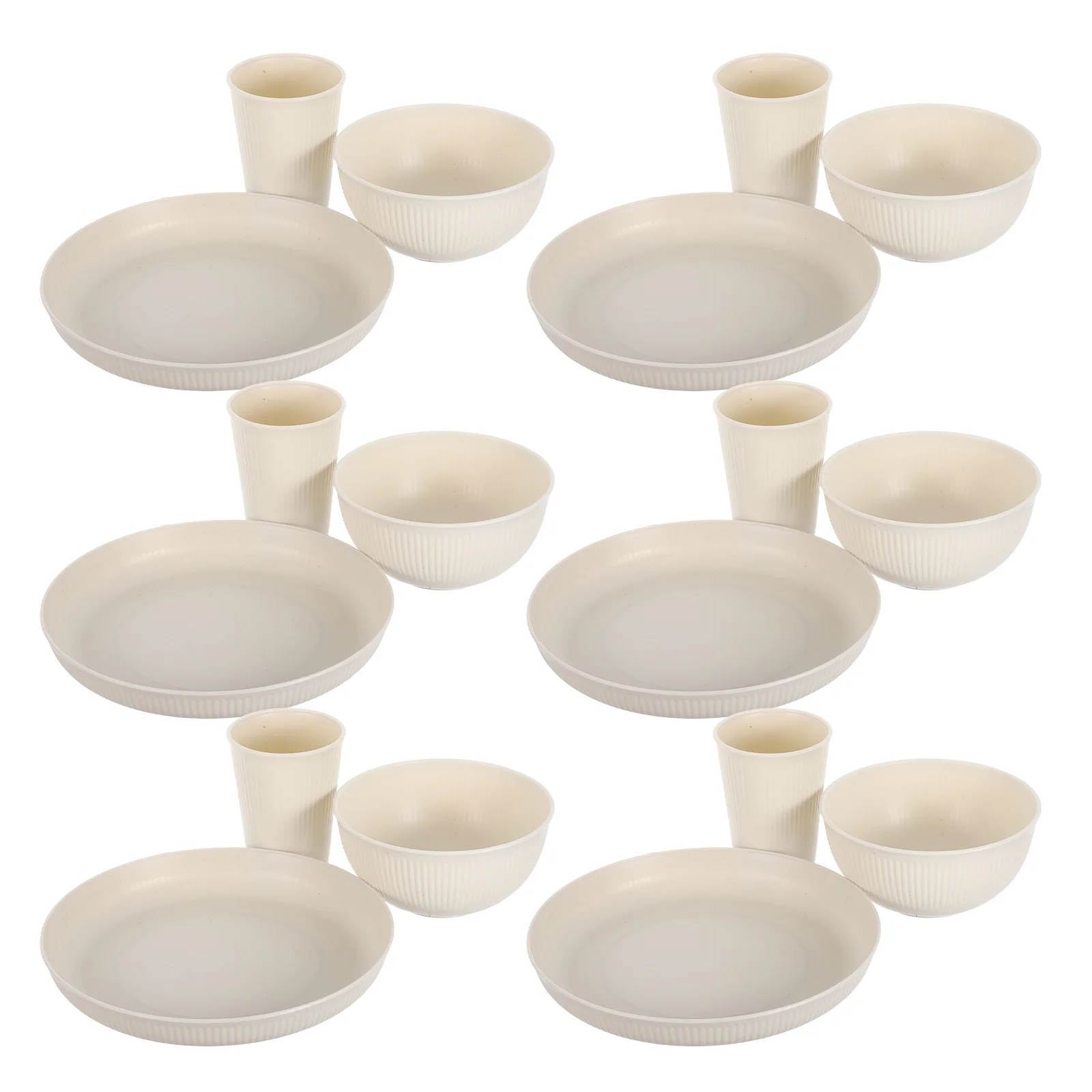 

18Pcs Portable Tableware Set Unbreakable Reusable Plates Bowls Cups Stackable Microwave Dishwasher Safe for Camping Outdoor