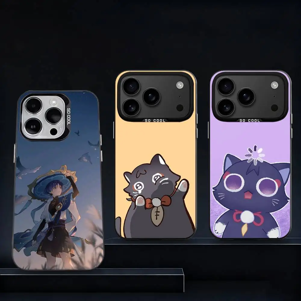 Scaramouche-S Genshin Impact für iPhone 11,12,13,14,15,16,17,Pro,Max,Plus,E,Air,Mini Handyhülle IMD Mattschwarz