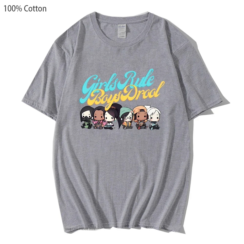 تي شيرت Valorant تي شيرت رجالي مطبوع عليه رسوم كرتونية تي شيرت Jett Viper Sage Killjoy Raze Reyna ملابس عصرية لطيفة تي شيرت فضفاض كوسبلاي بأكمام طويلة #6