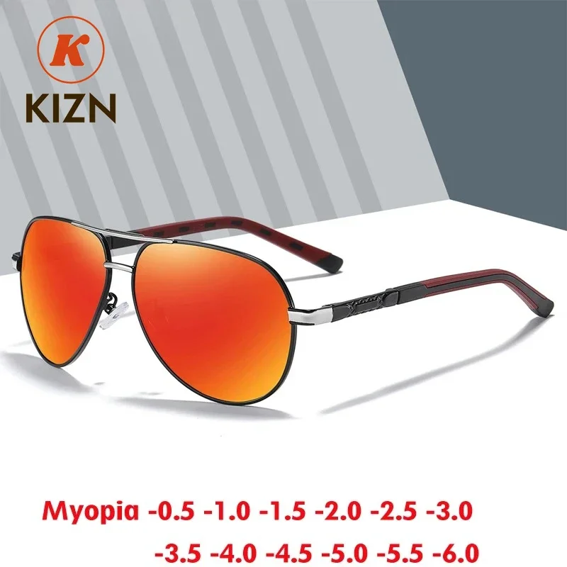 

Солнцезащитные очки KIZN для мужчин при близорукости, поляризованные, UV400, классические, с возможностью индивидуальной коррекции зрения от -0.50 до -6.0