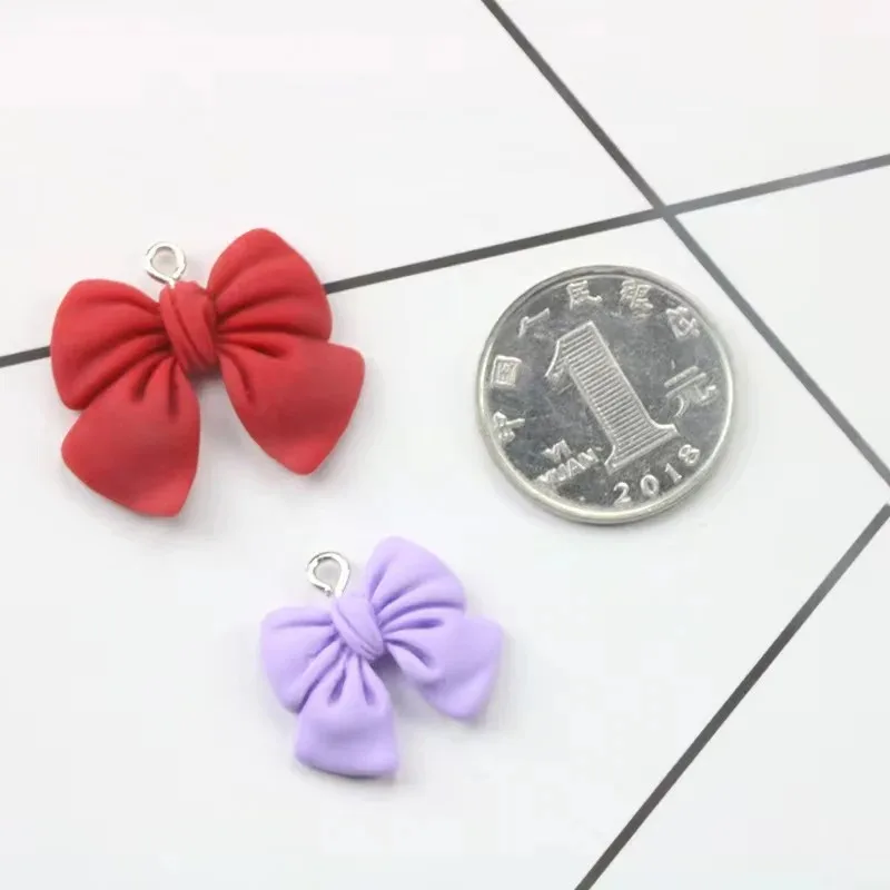 10pcs 20*15MM Cute 3D Bow-knot Resin Charms DIY Craft Decoration Jewelry Finding For Making Earring Accessory Handmade