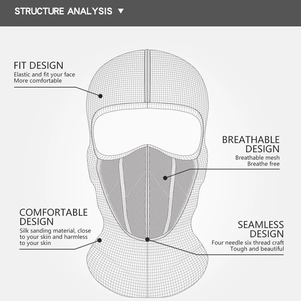 Breathable Balaclava Motorcycle Full Face Mask Motorbike Cycling Bike Mask Motocross Helmet Hood Moto Riding Face Mask 4 Colors