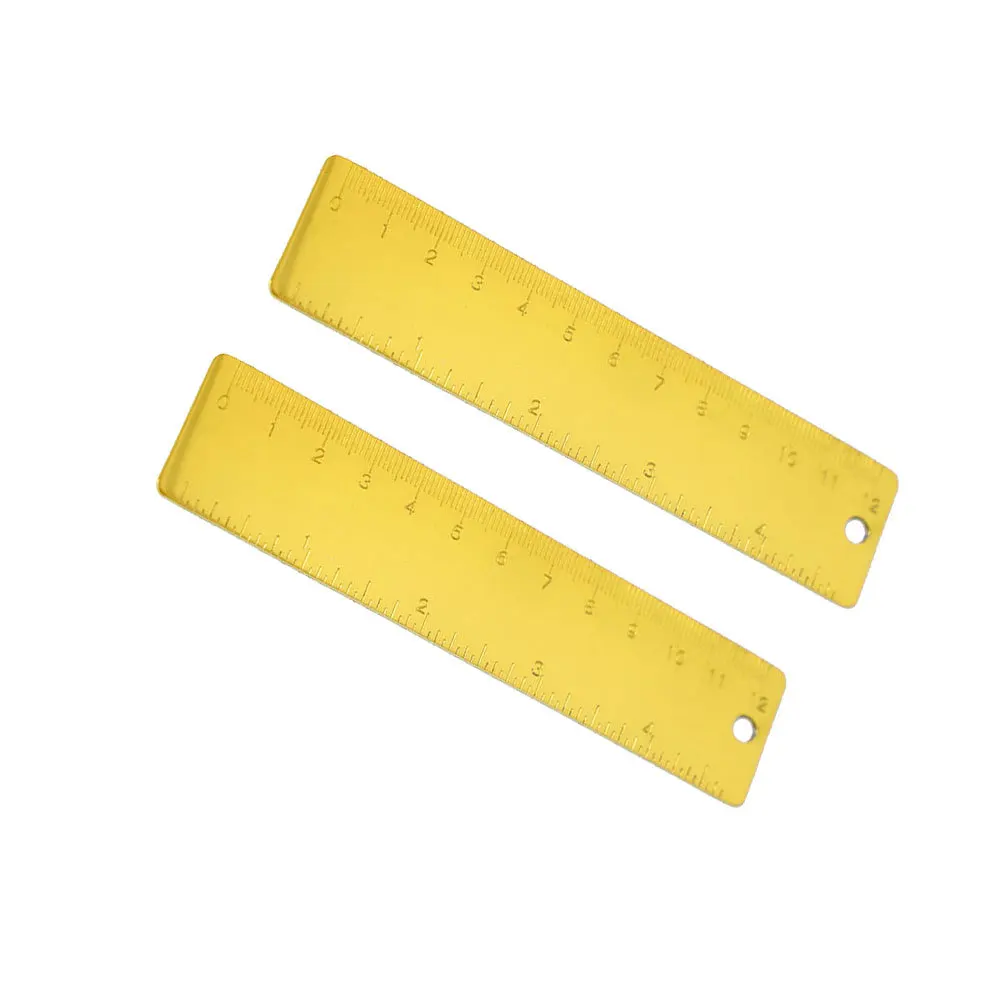 2 pcs 12Cm Stainless Steel Ruler Nordic Style Short Straight Ruler For Students Kids Drawing Drafting Tool School Supplies