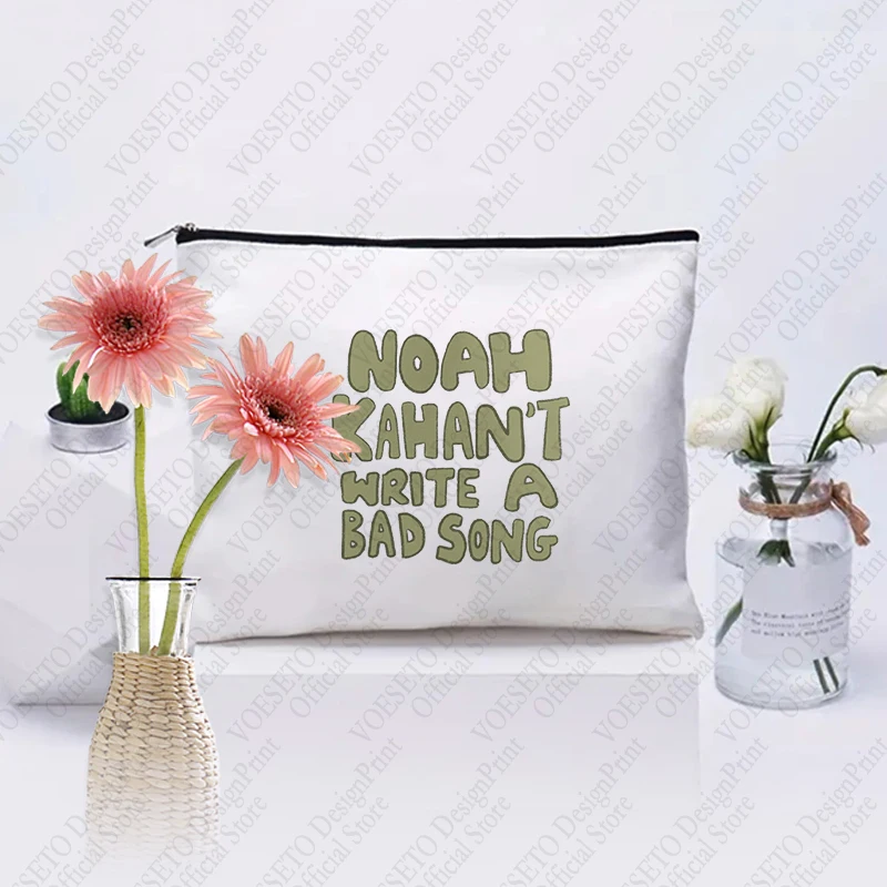 Noah Kahan't Cant Make a Bad Song Pattern Makeup Bag, Travel Toilet Storage Bag, Zipper Organizer,Cosmetic Pouch, Party Gift, 1 Pc