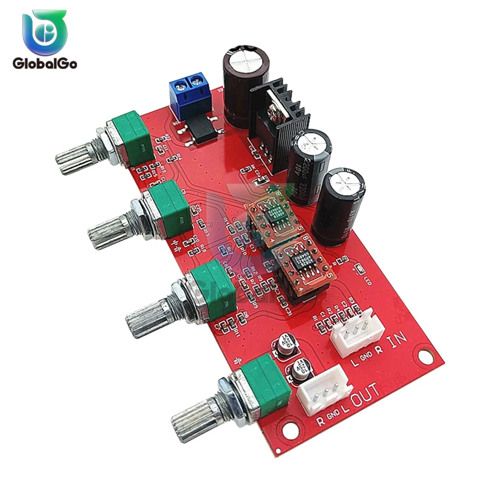 AD828 HIFI Stereo Preamp Amplifier Board Volume Tone Control Sound Adjustment Preamplifier Treble Balance Bass Board