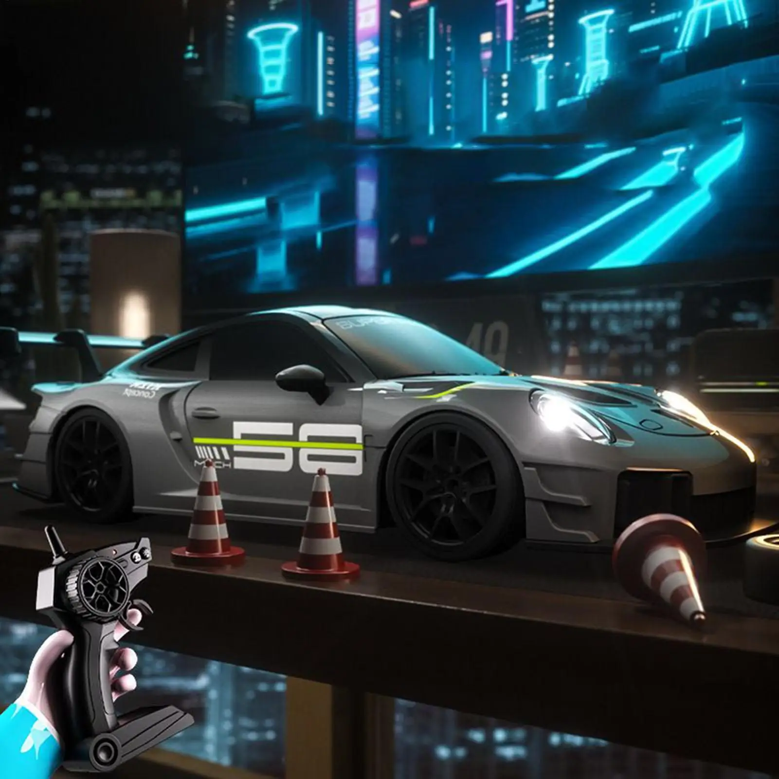 Veículo de controle remoto atualizado 2.4ghz 1:20 com luzes led 4wd modelo de controle de rádio de alta velocidade veículo de corrida deriva mini presentes