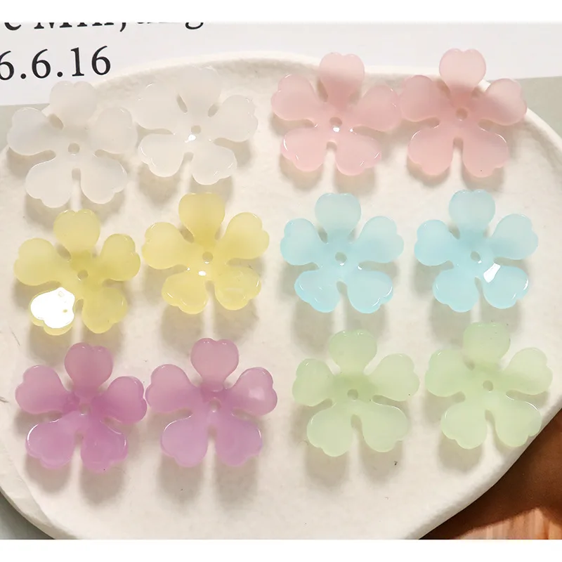 10pcs Summer Style Petal Pendant Charms Diy Lead Acrylic Necklace Earrings Pendant Connectors Diy Jewelry Making Accessories