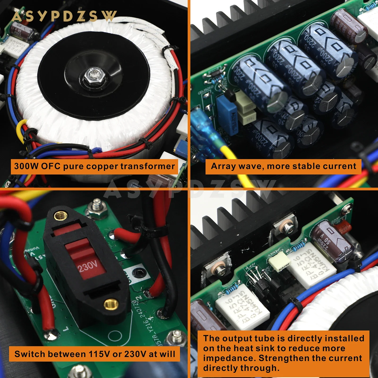 ASYPDZSW S33T HIFI Ultra low noise Linear power supply For Pro-ject Amp Box DS2 300W LPS DC +/-48V/3A