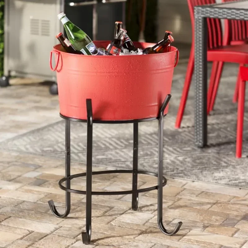 Retro Ice Bucket Rack Bar Commercial Outdoor Champagne Bucket Long Stainless Steel Red Wine Large Capacity