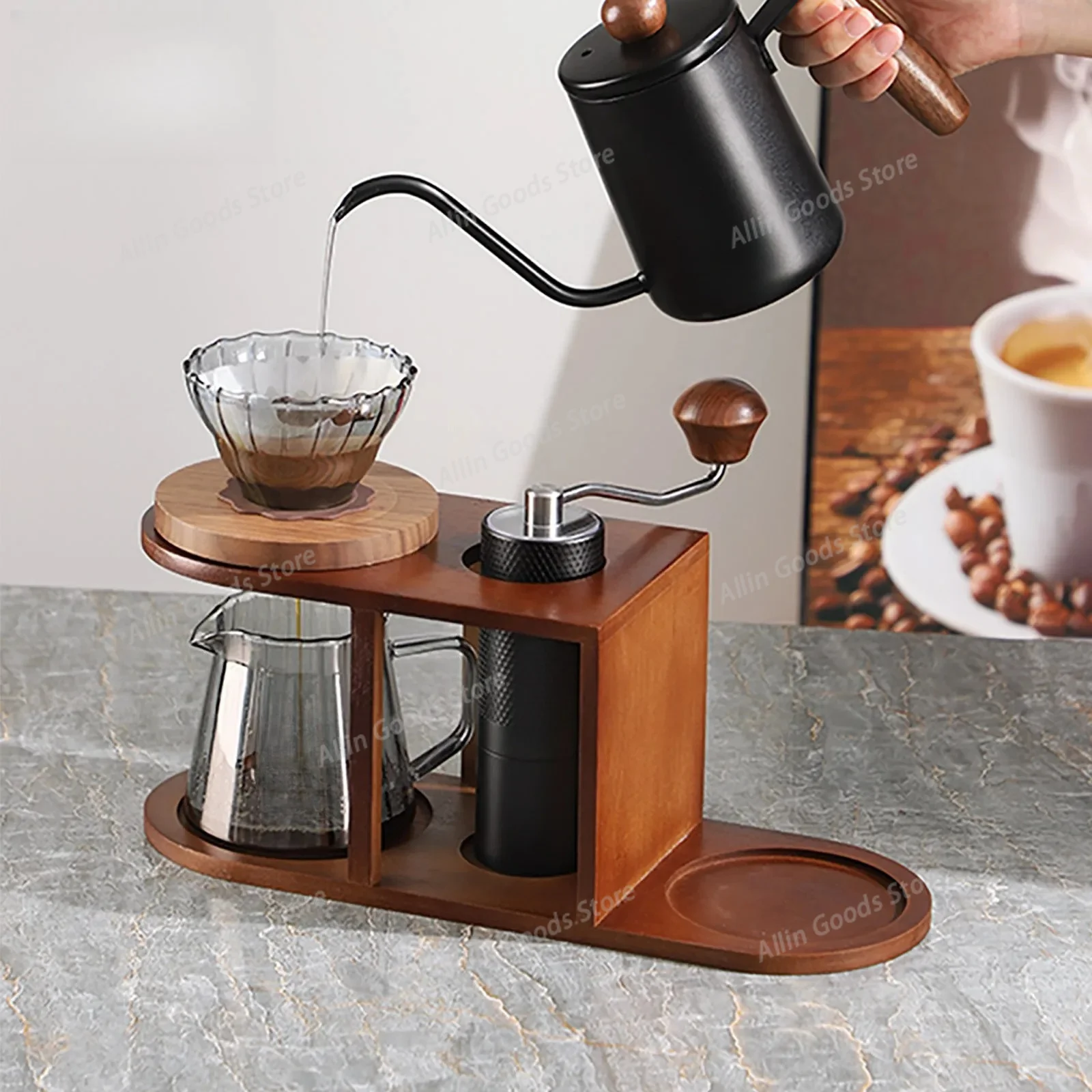 Portable Pour Over Coffee Stand Storage Rack Hand Brew Filter Cup Holder Barista Accessory For Home Coffee Brewing