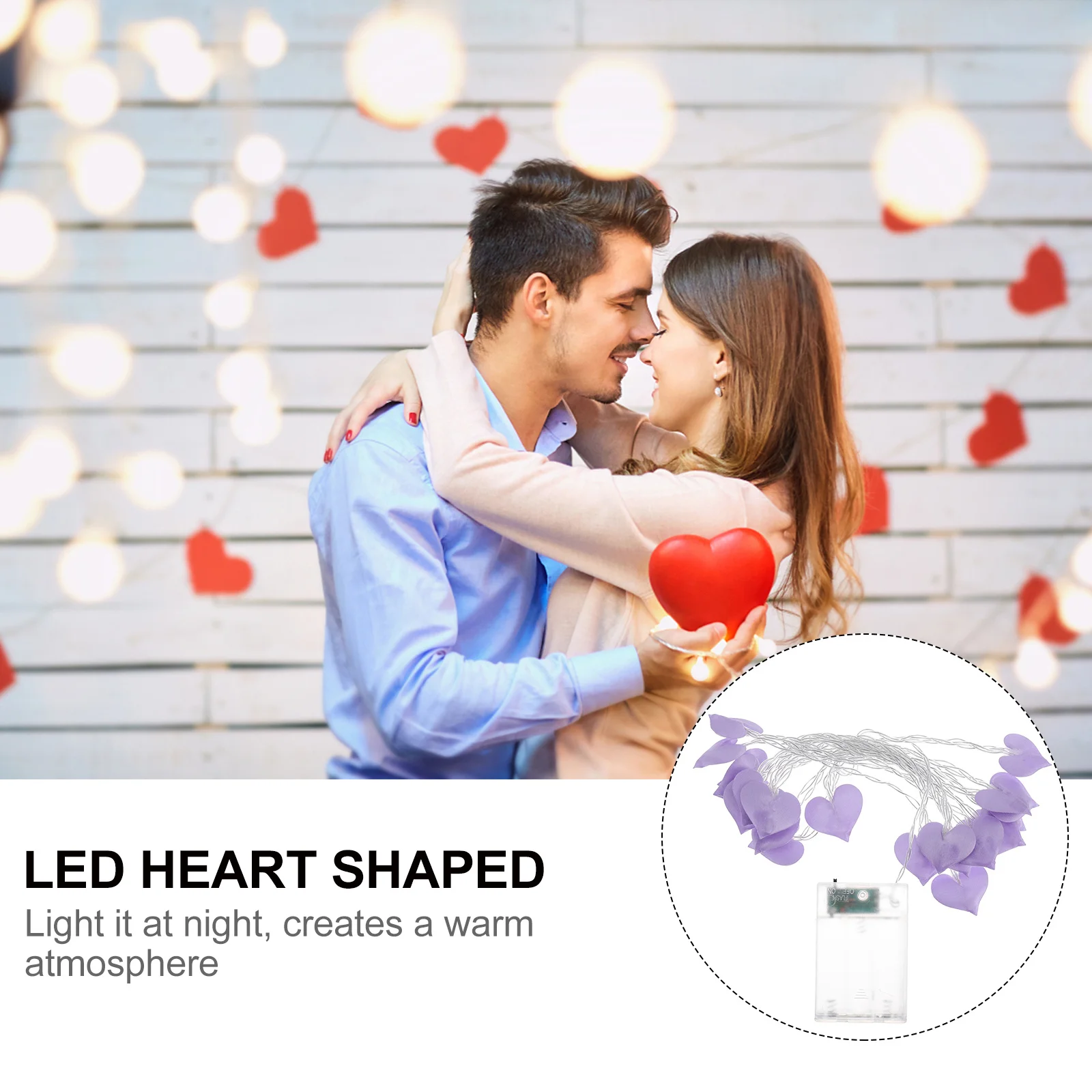 1 مجموعة شكل قلب LED سلسلة أضواء 20 أضواء غرفة نوم مهرجان الزفاف ديكور معلق حفلة إضاءة جو داخلي