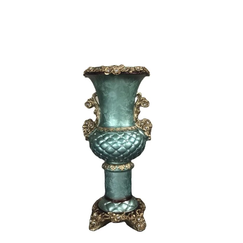 Personalized vase large floor vase exquisite European retro resin vase glass fiber living room dining table ornament