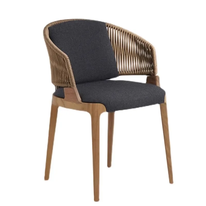 

Outdoor balcony courtyard rattan tables and chairs, outdoor restaurant casual solid wood pendulum chairs