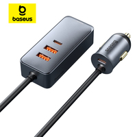 Baseus 120W Car Charger 4 Ports PD Quick Charger QC 3.0 PD 3.0 For iPhone 14 13 12 Samsung Type-C USB Charger USB Phone Charger