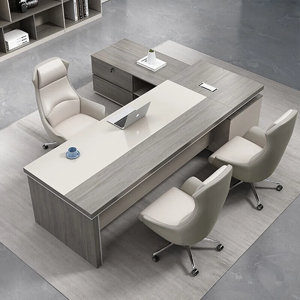 LR-BD-018 Factory Direct Modern Office Furniture High - Quality Boss Desk Luxury Executive Office Desk For CEO Office Use