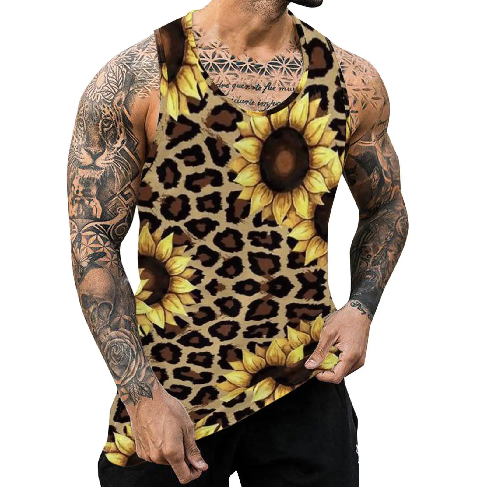 Summer New Men\'s Hawaiian Style 3D Printed Tank Tops Casual Holiday Landscape Sports T-shirts Fashion Streetwear Sleeveless Vest