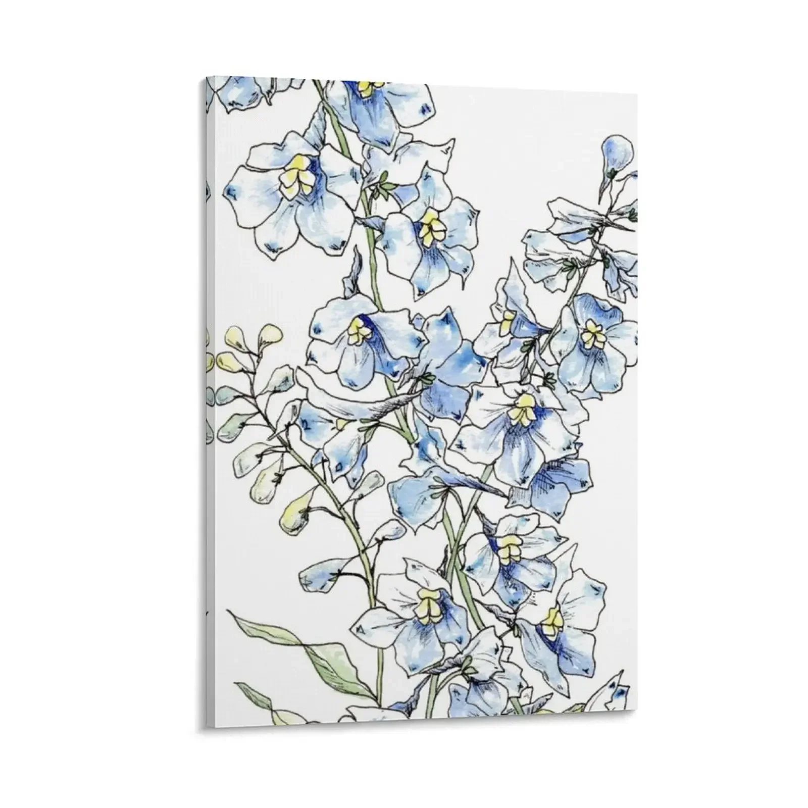 

Blue Delphinium Flowers Canvas Painting poster mural art japanese room decor room decorations for men
