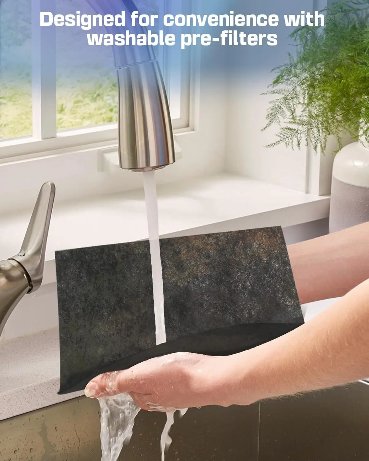 Large Room Air Purifier up to 1848sq.ft with Washable Filter, HEPA Sleep Mode, and Air Quality Monitor for Home