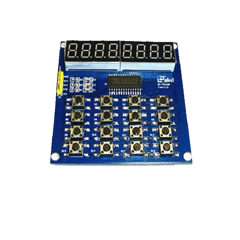 51 TM1638 3-wire Control 8-bit Common Anode LED Keyboard Scanning And Display Module