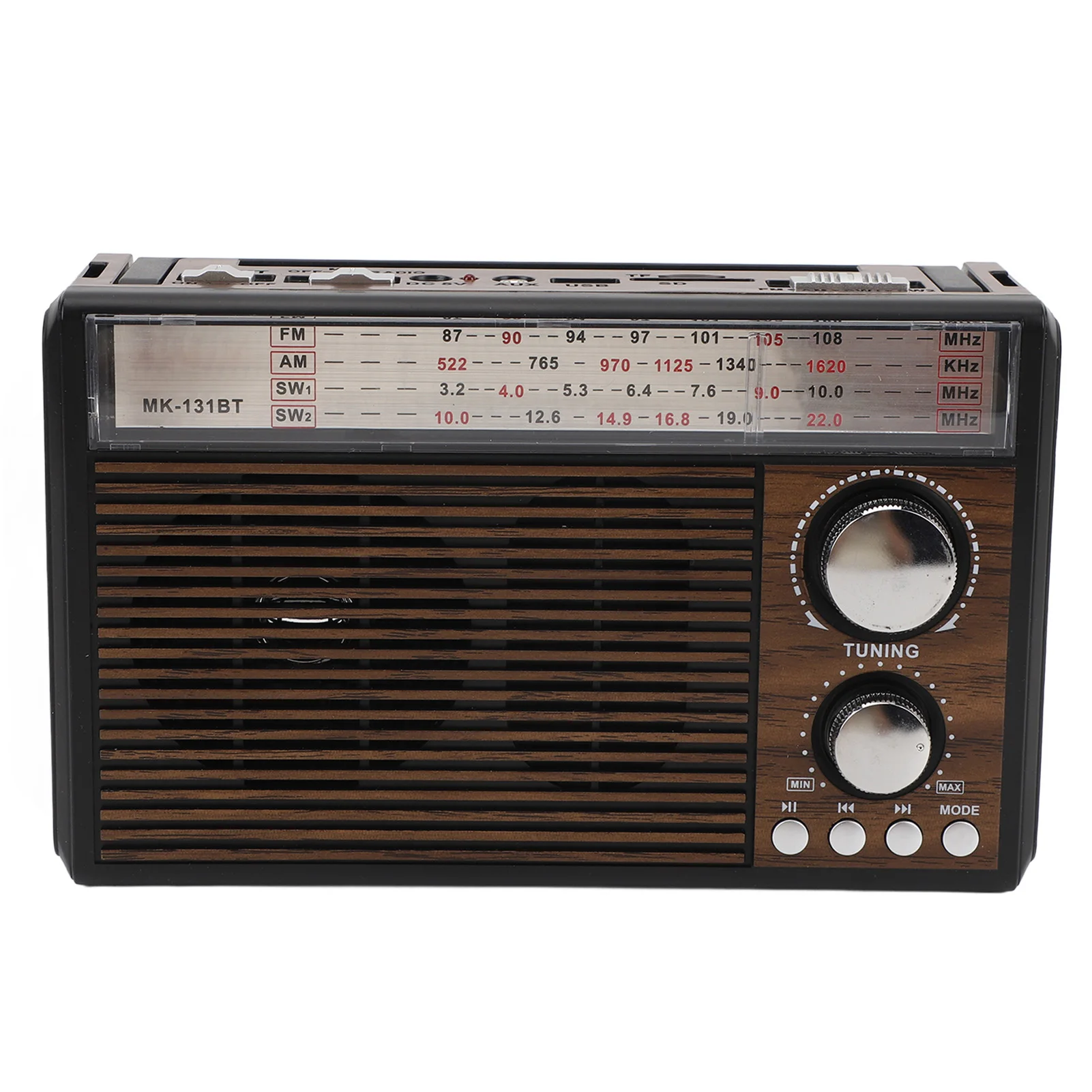 راديو FM AM SW هوائي تليسكوبي متعدد الموجات مشغل MP3 راديو محمول عتيق مع وظيفة المصباح راديو بلوتوث