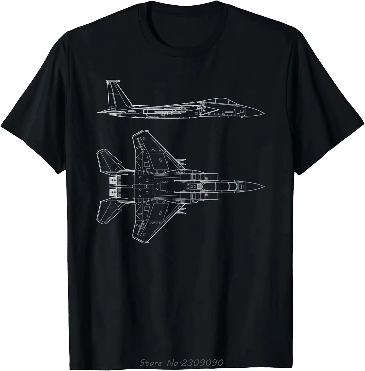 2026 New F-15 Eagle Strike Fighter Air Force Oversized T-shirt Casual Cotton Tshirt O-Neck Summer Men's Cloth