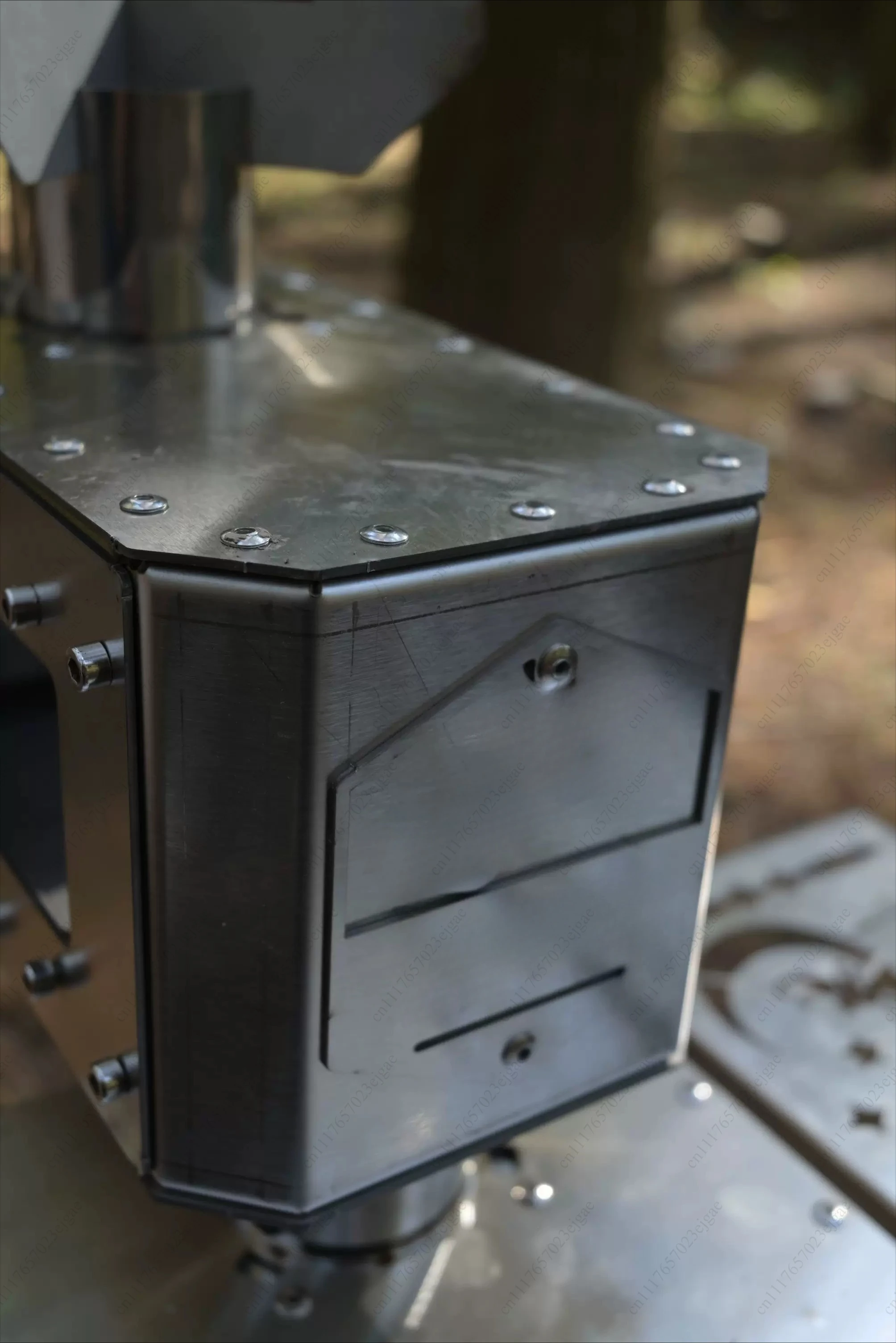 Wood Stove Floor View Chimney Transfer and Expansion Platform