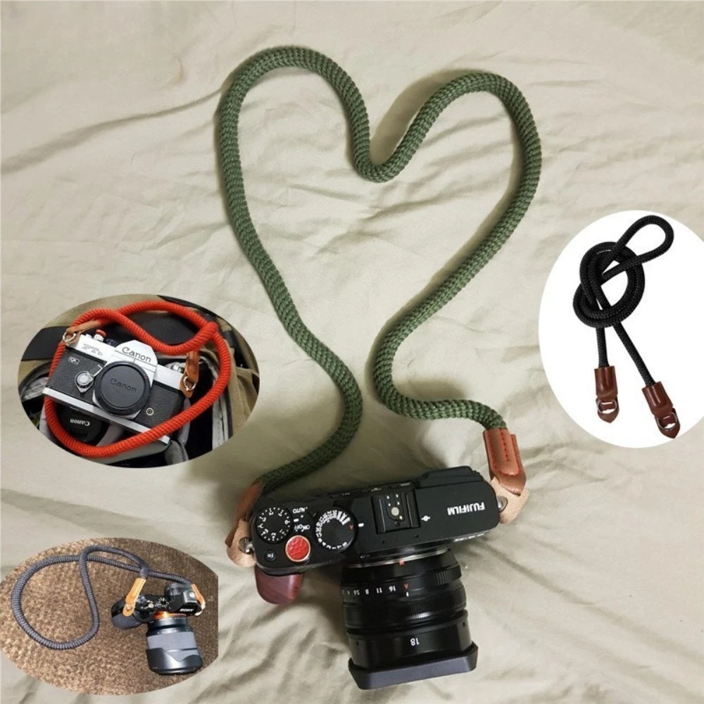 Camera Rope Strap 100cm Soft Cotton Camera Strap Vintage Neck Shoulder Belt Strap for Mirrorless and DSLR Camera.