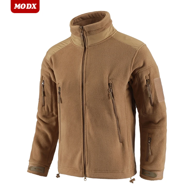 New Thick Men Outdoor Camouflage Warm Jacket Stand Collar Double Sided Polar Fleece Coat Sports Cycling Hiking Tactics Outwear — zdjęcie 3