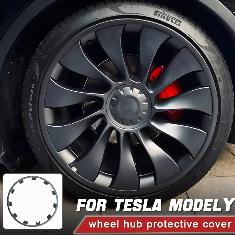 21 Inch Wheel Hub Protection For Tesla Model Y Performance Rim Patch Protectors ABS Wheel Covers hubcaps 2021 2022 2023 2024