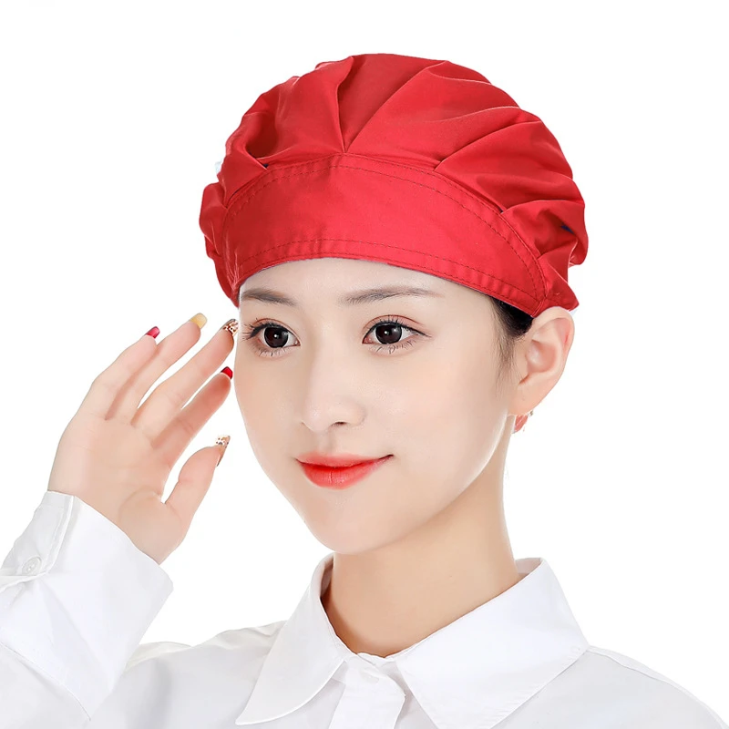 New Working Cap Adjustable Elastic Back Bouffant Hat Simple Solid Color Hair Protective for Head Cover Turban for Warehouse