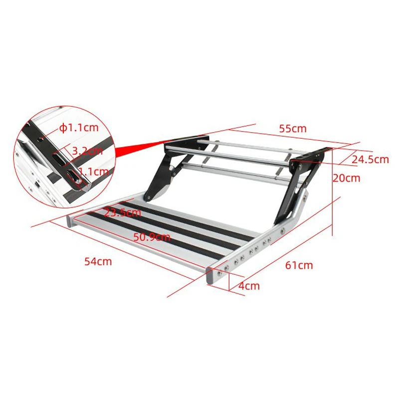 Motorhome modification accessories pedal foldable aluminum alloy step single and double layer motorhome trailer welcome pedal