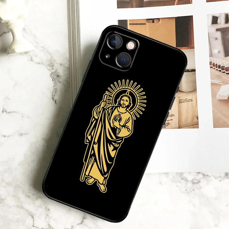 San Judas Tadeo Phone Case For iPhone 15 16 14 Plus 13 12 Mini 11 Pro Max X XR XS Max 7 8 Back Cover