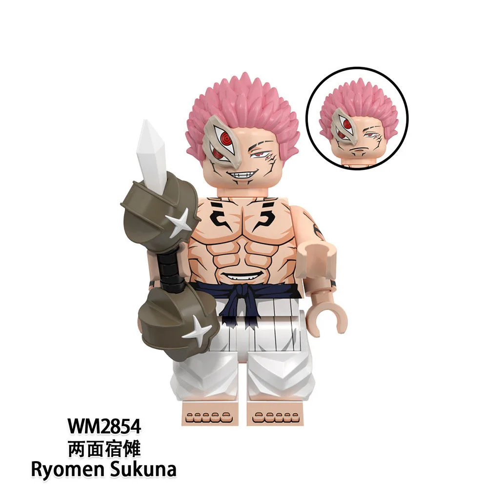 New Jujutsu Kaisen Building Blocks Anime Figure Fushiguro Toji Sukuna DIY Educational Cartoon Assembled Toy Kids Christmas Gift