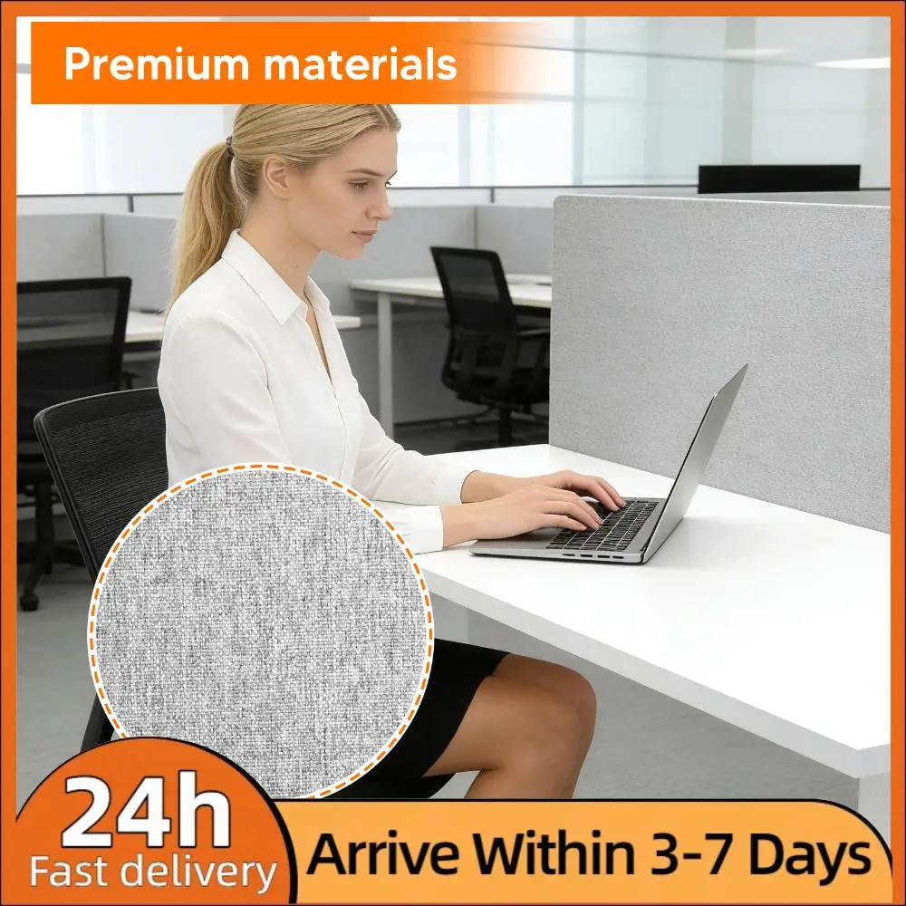 

Комплект из 2 настольных панелей-перегородок для защиты конфиденциальности, 61 x 24 дюйма, с 4 C-образными зажимами для офиса, кабинета, библиотеки