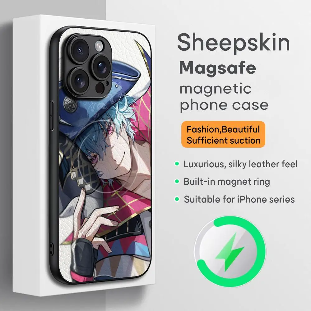 Brant Wuthering Waves Phone Case For iPhone 17 16 15 14 13 12 11 Plus Pro Max  High-end Luxury Magsafe Sheepskin