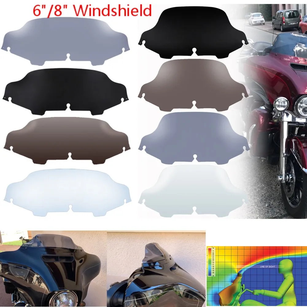 Motorcycle Wave Windshield Windscreen Fairing Wind Deflector For Harley Touring Electra Glide Street Ultra Classic FLHX 96-13